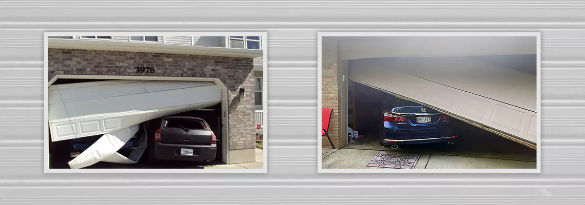 Repair Commercial Garage Door Got Hit By A Car in Barrie, Ontario